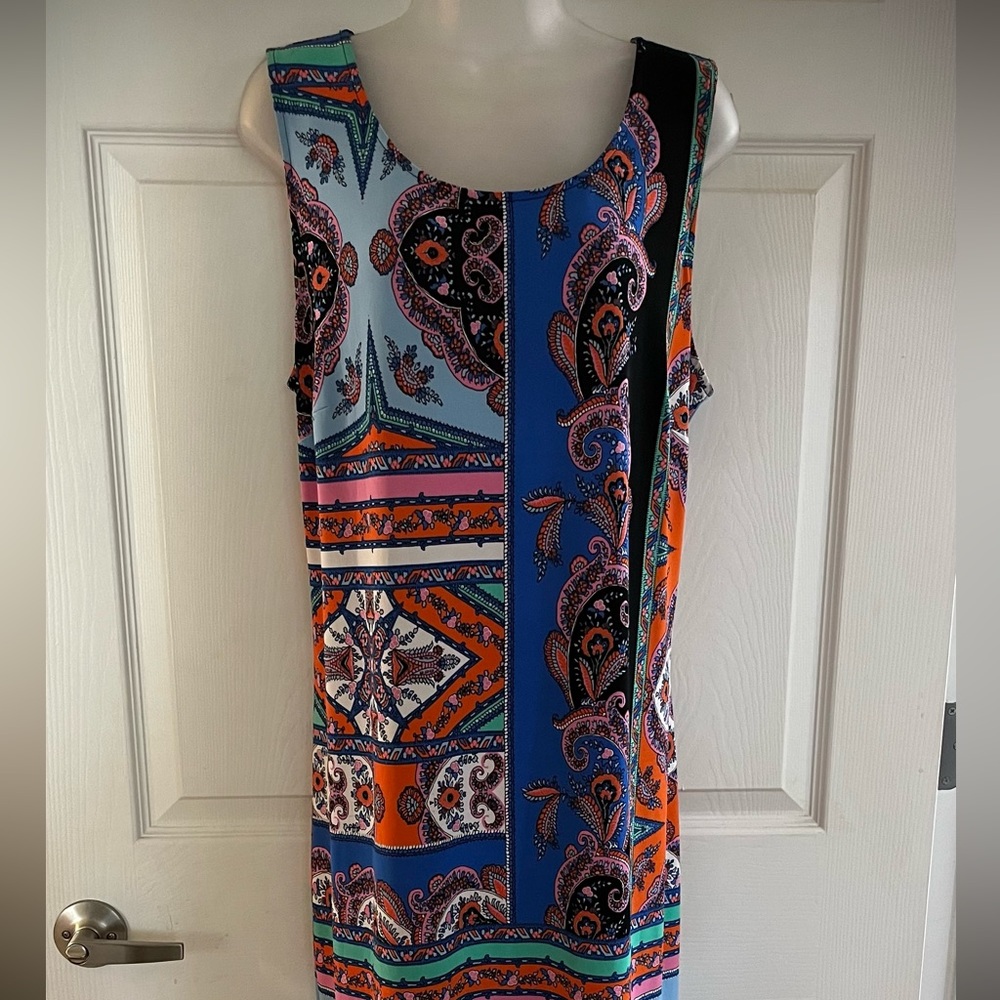 Paisley block pattern sheath dress. Size XL